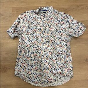 Denim & Flower White Floral Casual Button Down Shirt